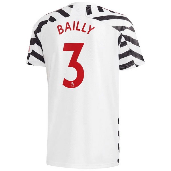 Camiseta Manchester United NO.3 Bailly Tercera Equipación 2020-2021 Blanco